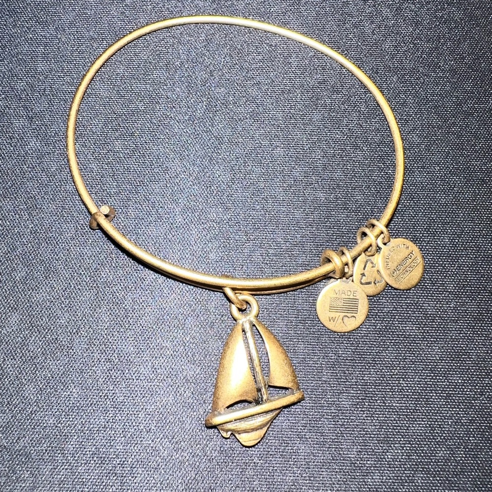 Alex and Ani Gold Sailboat Charm Bracelet